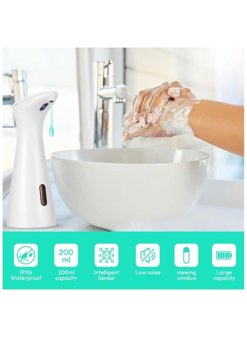 AirYoung White Automatic Soap Dispenser, 200 ml, Electric Soap Dispenser, No Touch Soap Dispenser with Infrared Sensor, Automatic Soap Dispenser, IPX7 Waterproof for Sink, Kitchen, Bathroom, School, Hotel - Image 4