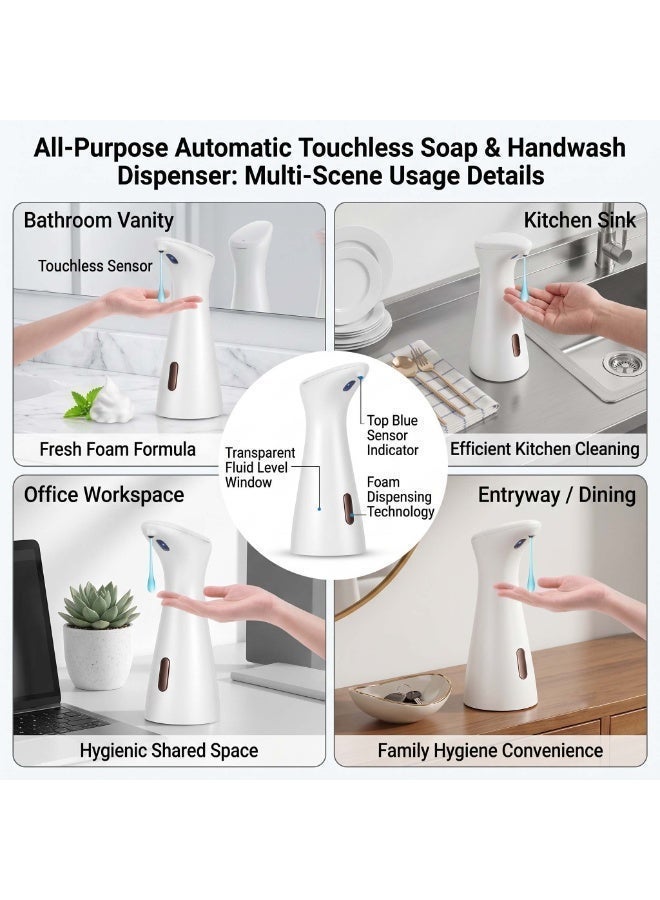 AirYoung White Automatic Soap Dispenser, 200 ml, Electric Soap Dispenser, No Touch Soap Dispenser with Infrared Sensor, Automatic Soap Dispenser, IPX7 Waterproof for Sink, Kitchen, Bathroom, School, Hotel - Image 5