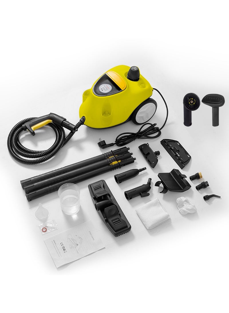 Sharpdo Steam Cleaner With 22-Piece Kit, Multipurpose Power Steamer, Chemical-Free Cleaning for Hard Floors,  Cars, Tiles, Grout (Yellow) - Image 1