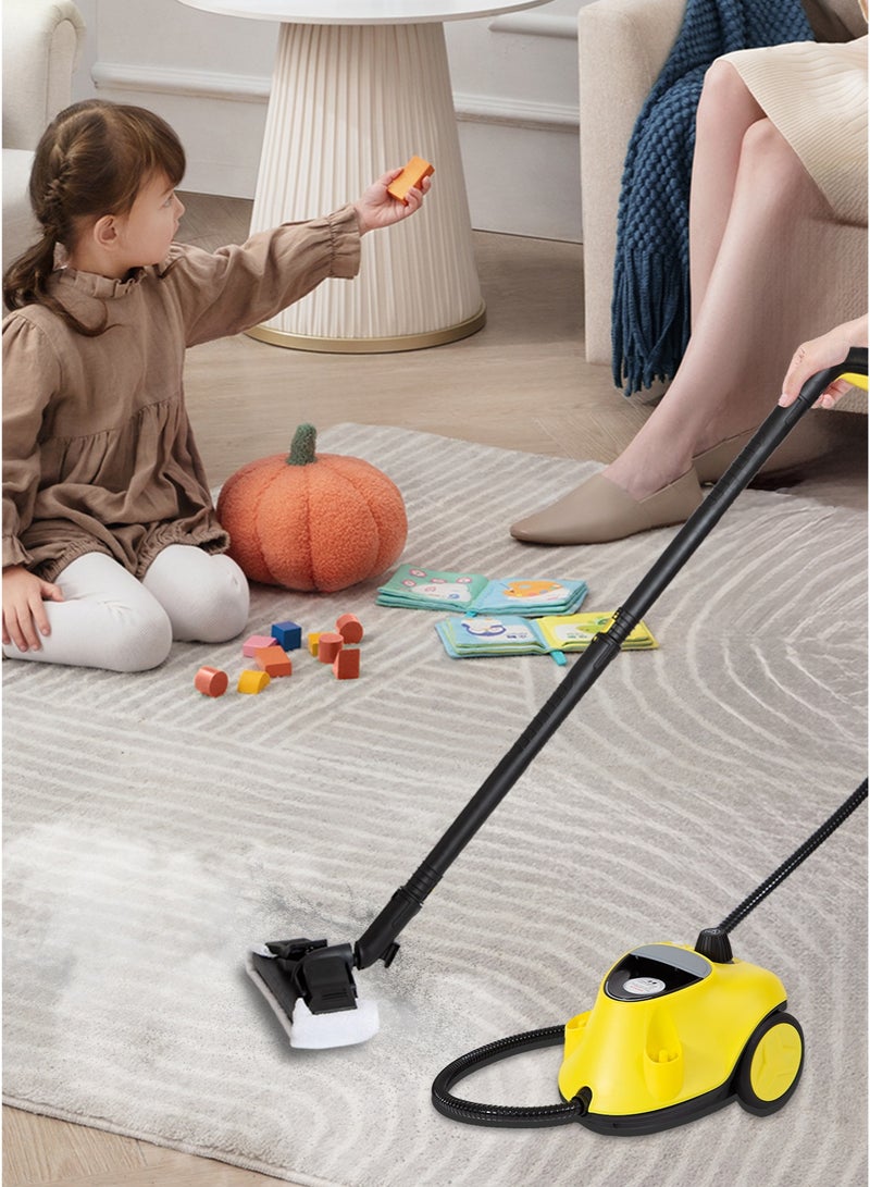 Sharpdo Steam Cleaner With 22-Piece Kit, Multipurpose Power Steamer, Chemical-Free Cleaning for Hard Floors,  Cars, Tiles, Grout (Yellow) - Image 3