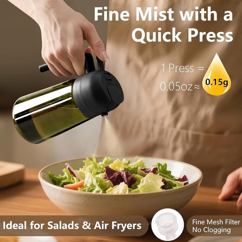SWEET VIEW Olive Oil Dispenser and Oil Sprayer - 470ml Glass Lightproof Oil Pourer for Kitchen, Air Fryer, Cooking, Salad and BBQ - Image 3
