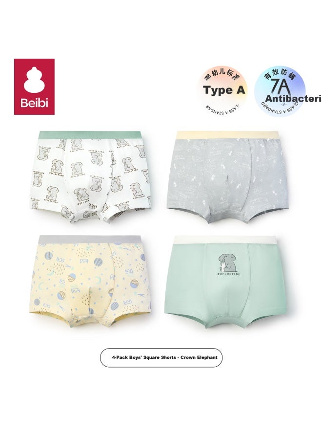 Beibi Bei Bi Boys' Underwear Class A Pure Cotton Baby Infant Boys Kids Four-corner Flat Angle Children's Shorts For Big Boys And Teens Without Pp Clip - Image 1