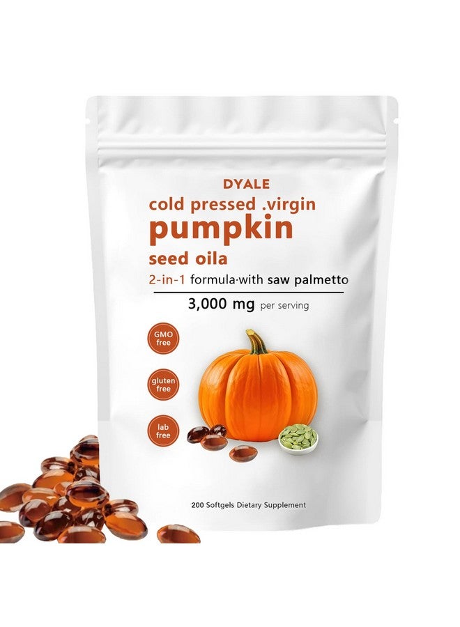 DYALE Pumpkin Seed Oil with Saw Palmetto,200 Softgels | Cold Pressed, Pure Virgin Oil, Essential Fatty Acids & Phytosterols | Supports Hair, Urinary, Bladder & Prostate Health | Non-GMO (1pc) - Image 1