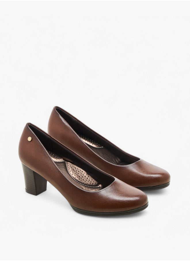 Flora Bella By Shoexpress Textured Slip-On Comfort Shoes with Block Heels  - Image 1