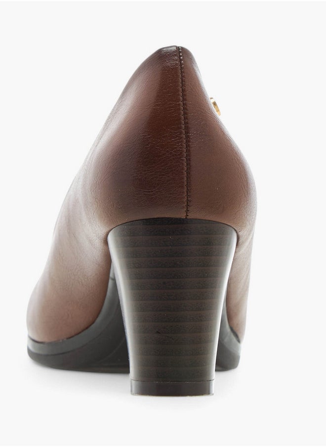 Flora Bella By Shoexpress Textured Slip-On Comfort Shoes with Block Heels  - Image 5