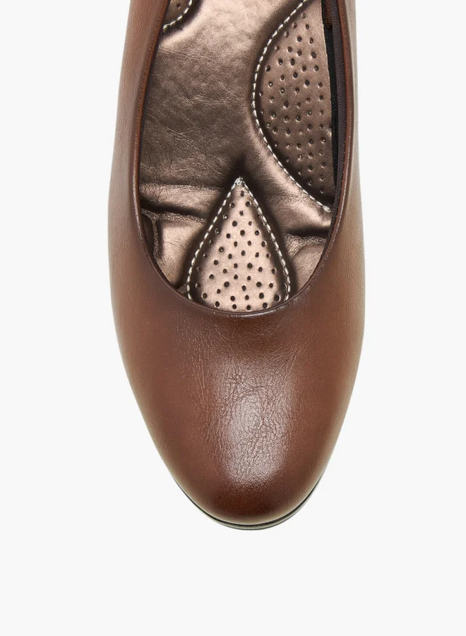 Flora Bella By Shoexpress Textured Slip-On Comfort Shoes with Block Heels
