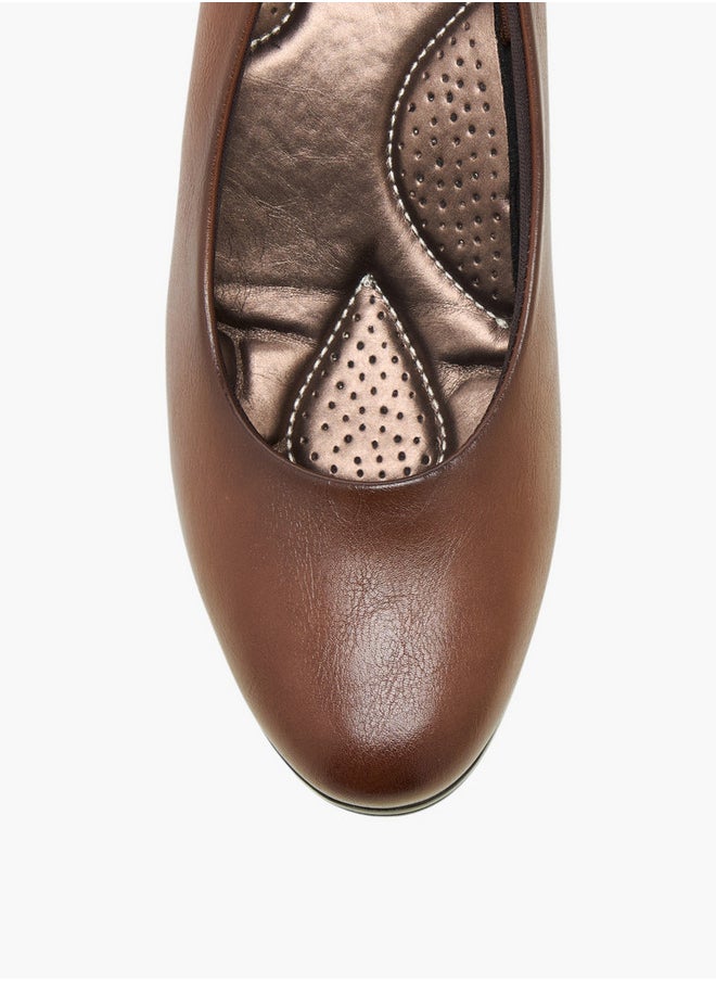 Flora Bella By Shoexpress Textured Slip-On Comfort Shoes with Block Heels  - Image 4