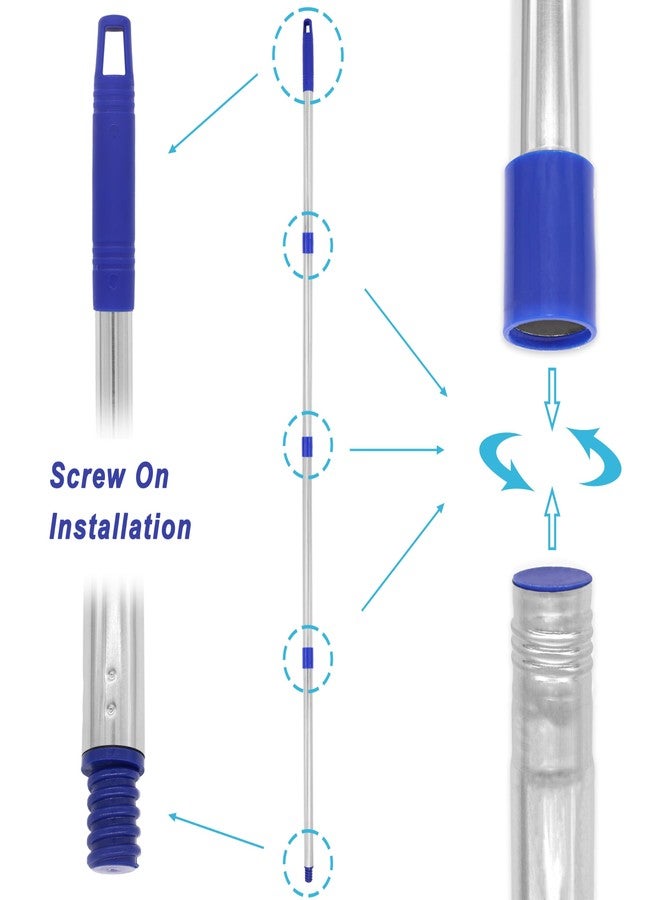EaseYourDay 4-Section 1.3 ft. to 5.2 ft. Stainless Steel Pole Mop Replacement Handle Standard American Threading Compatible with O-Cedar Microfiber Cloth Mop & Any Cleaning Head with American Threading System - Image 2