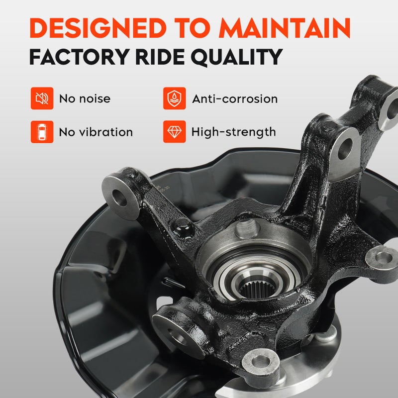 AEagle Front Left Steering Knuckle & Wheel Bearing Hub Assembly for Toyota Corolla 2003 2004 2005 2006 2007 2008 L4 1.8L, LK029 698-389 698389, Driver Side - Image 3