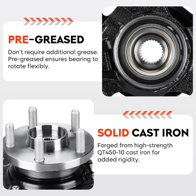 AEagle Front Left Steering Knuckle & Wheel Bearing Hub Assembly for Toyota Corolla 2003 2004 2005 2006 2007 2008 L4 1.8L, LK029 698-389 698389, Driver Side - Image 2
