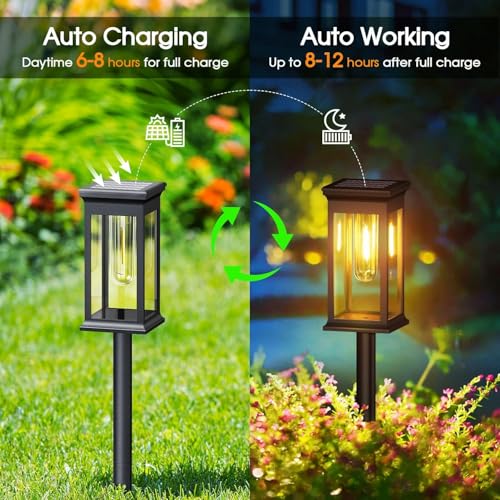 WIDEWINGS Solar Pathway Lights – Waterproof Outdoor Garden Lights for Yard, Lawn, Patio – Auto On/Off LED Landscape Lighting, Decorative Solar Walkway Lights (8 Pack) - Image 3