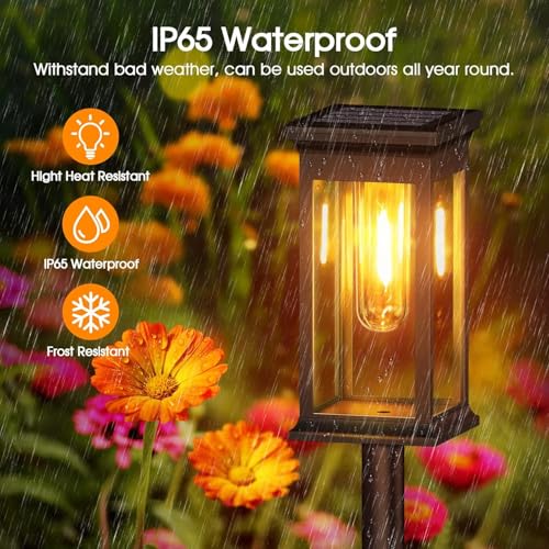 WIDEWINGS Solar Pathway Lights – Waterproof Outdoor Garden Lights for Yard, Lawn, Patio – Auto On/Off LED Landscape Lighting, Decorative Solar Walkway Lights (8 Pack) - Image 2