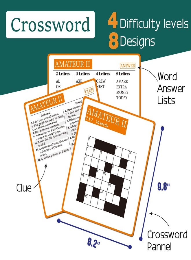 EDUMAETRIX 2-in-1 Mindful Puzzles Set with 24 Crossword and 8 Word Search, 1-12 Players, Memory Activities for Seniors with Alzheimer's and Dementia - Image 3