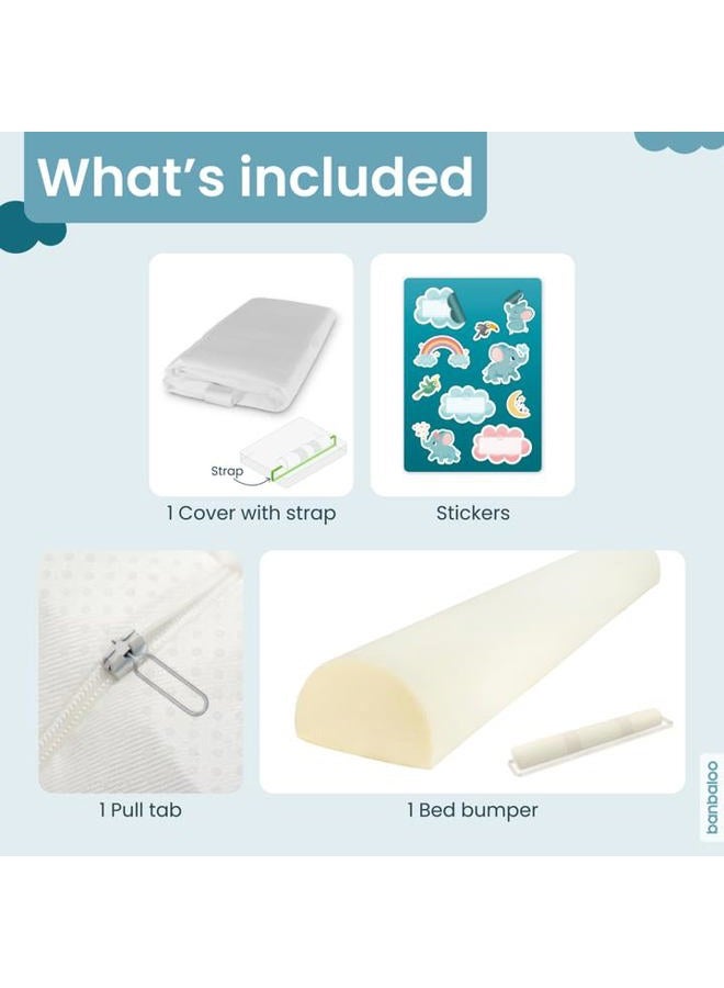BANBALOO Safety Foam Bed Barrier/Guardrail with Non-Slip Cover, Waterproof, Anti-Fall System for Children, Babies, Folding Beds. Passive Safety Cushion. - Image 3