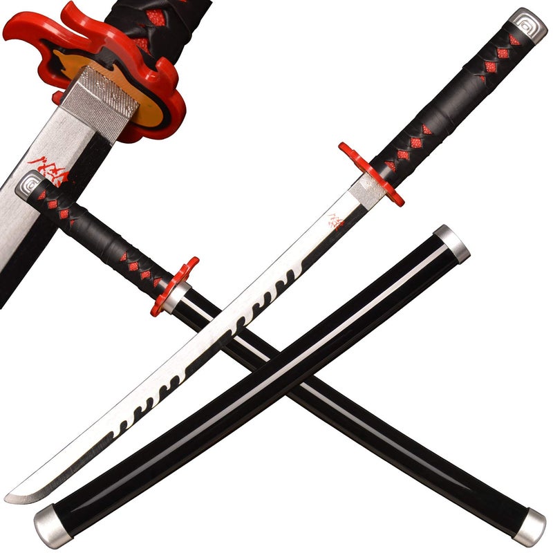 SV Handmade Anime Sword Cosplay Kamado Tanjirou Sword Katana-God of Fire, Divine Joy 31 inchesï¼ŒCollectible Gifts - Image 1