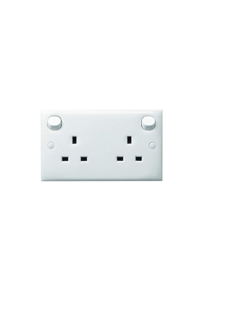 Schneider Electric Switched Socket Outlet - 13A 2 Gang Socket - White Clipsal S Class Series - E25R - Made in Malaysia - Image 3