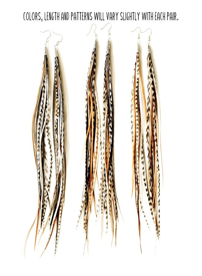Feather Headz Bohemian handmade long lightweight feather dangle earrings for women, Large, Feather, No Gemstone - Image 5