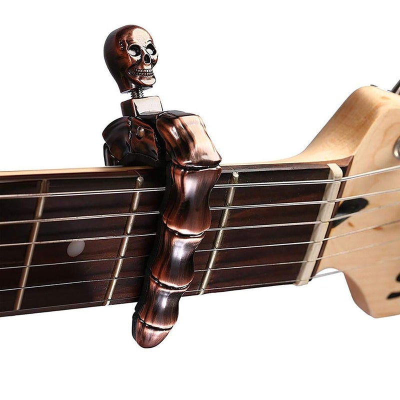 Koldot Guitar Capo Skull Capo for Acoustic and Electric Guitar Skeleton Head Ukulele Capo for Banjo Mandolin Bass and Classical Guitar Comes with 5 Picks - Image 3