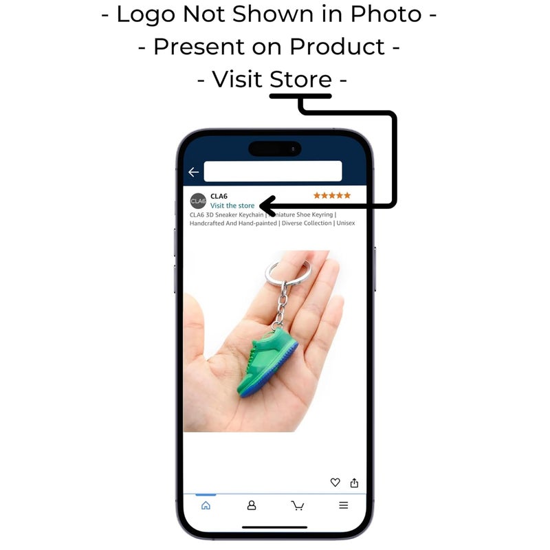 CLA6 Mini Sneaker | Collectible Shoe Designs | Handcrafted and Hand-Painted 3D Mini Shoe with Laces, Tongue, and Sole | Bonus Keychain Hook - Image 3