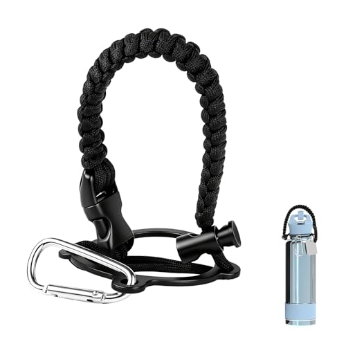 Piszvbej Paracord Handle Compatible with Coldest Water Bottle, Paracord Handle Strap Cord for Easy Carrying, with Carrier Strap Cord, Safety Ring and Carabiner, for Hiking, Camping, Gym, and Outdoor Use - Image 1