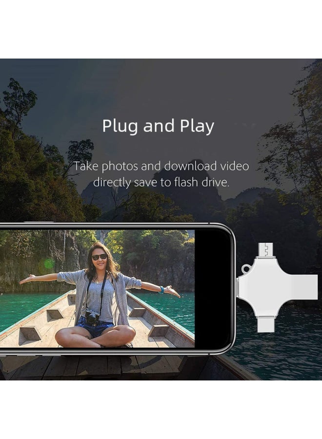 Four-in-one USB Cross OTG Mobile Phone U Disk 32G For AppleAndroid Computer Type-cUSB3.0U Disk-Color:4-in-1 Rotation (silver)-Capacity:USB3.0 16GB - Image 4