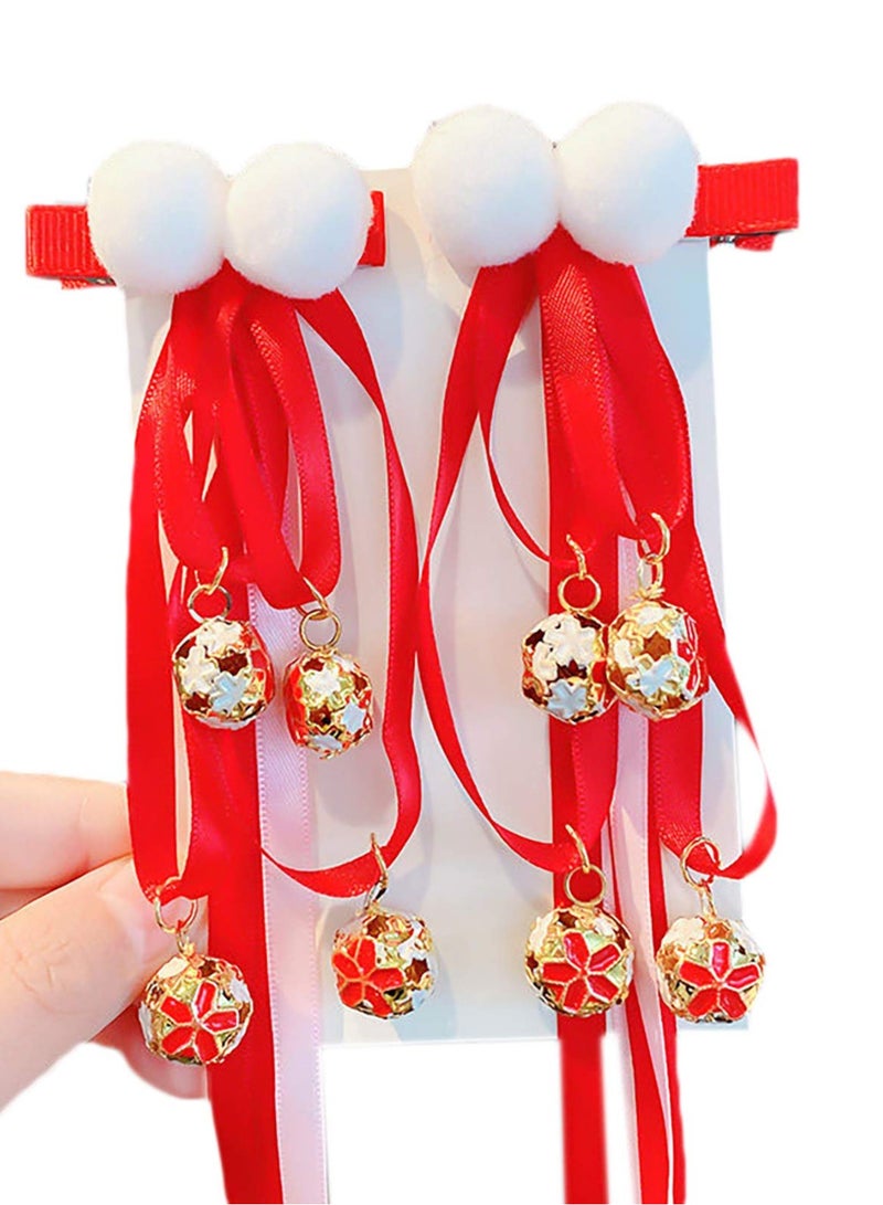 دايتويز مشابك شعر صينية للأطفال، شرائط شرابات معلقة دبابيس شعر لحفلات رأس السنة الجديدة، مستلزمات التصوير الفوتوغرافي، زوج واحد - Image 1