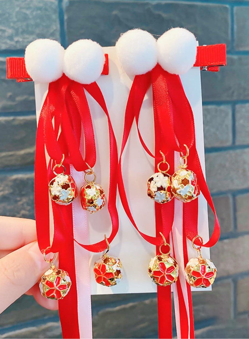 دايتويز مشابك شعر صينية للأطفال، شرائط شرابات معلقة دبابيس شعر لحفلات رأس السنة الجديدة، مستلزمات التصوير الفوتوغرافي، زوج واحد - Image 2