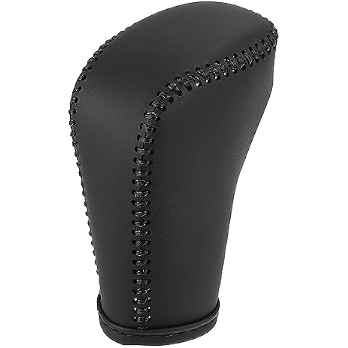 ريحني داخل سيارة X AUTOHAUX أسود من الجلد الصناعي، ناقل الحركة، غطاء مقبض ناقل الحركة، ذراع صندوق التبديل لهوندا أكورد 20182022 غرز سوداء - Image 1