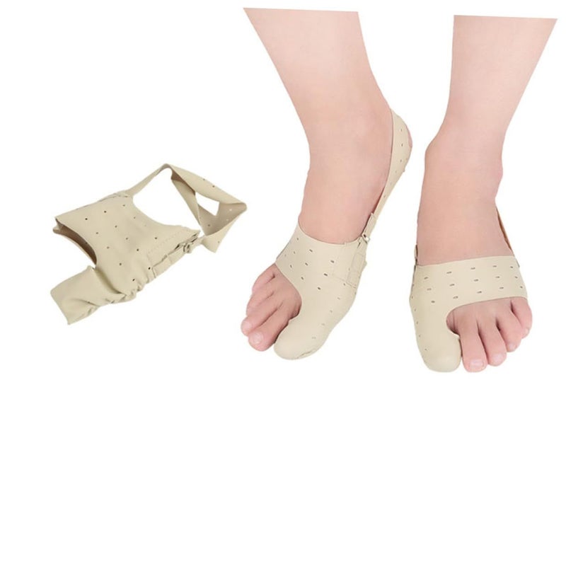 Breathable Hallux Valgus Corrector Socks for Men Women Big Toe Straightener Sleeve Foot Care Day Night Use Beige - Image 2