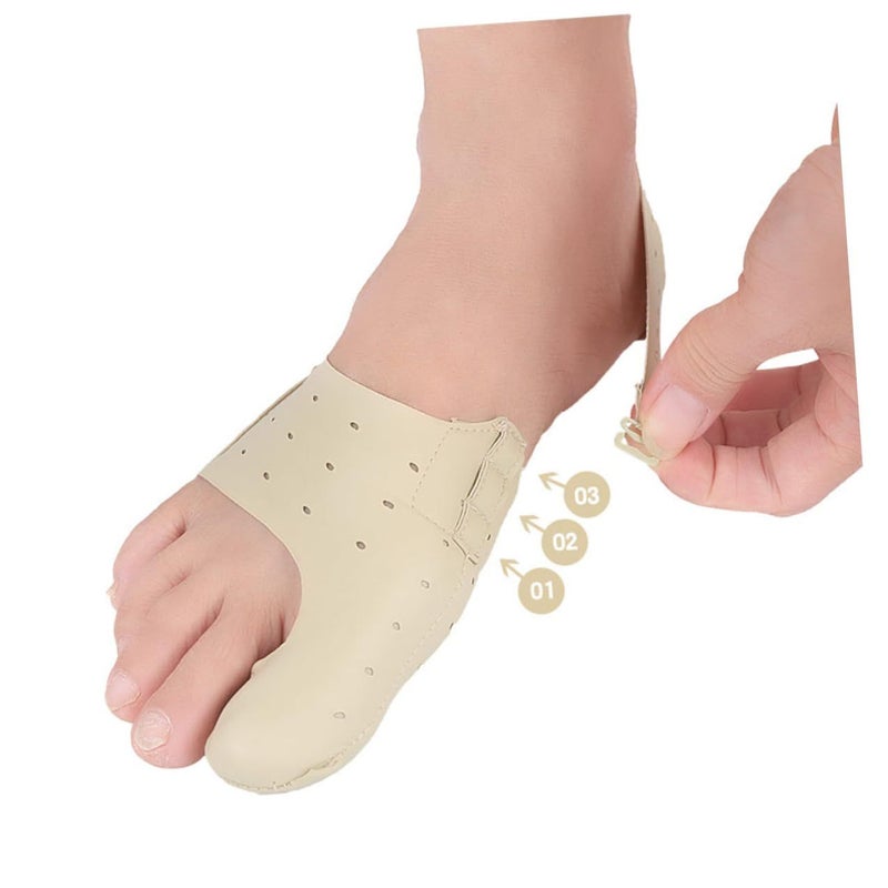 Breathable Hallux Valgus Corrector Socks for Men Women Big Toe Straightener Sleeve Foot Care Day Night Use Beige - Image 4