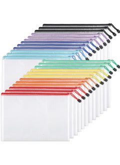 24Pcs Mesh Zipper Pouch Bags, A4 Zipper Bags For Organizing Storage, Waterproof Zipper Pouches, Letter Size, File Bags For School, Toys, Puzzle, Board Games And Office Supplies