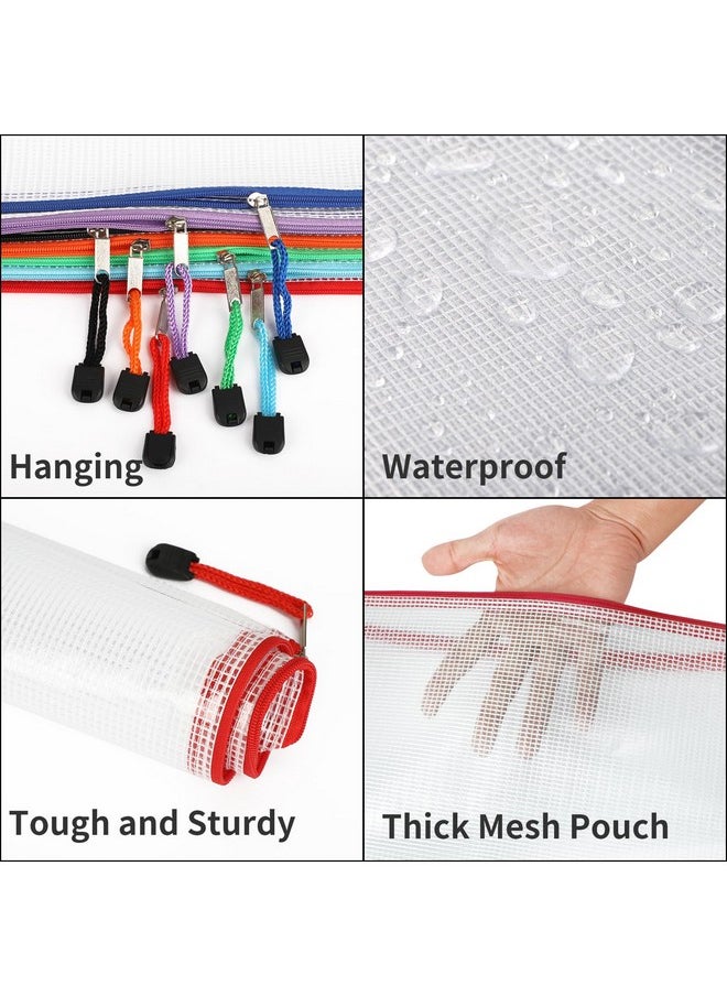 EOOUT - 24Pcs Mesh Zipper Pouch Bags, A4 Zipper Bags For Organizing Storage, Waterproof Zipper Pouches, Letter Size, File Bags For School, Toys, Puzzle, Board Games And Office Supplies - Image 1