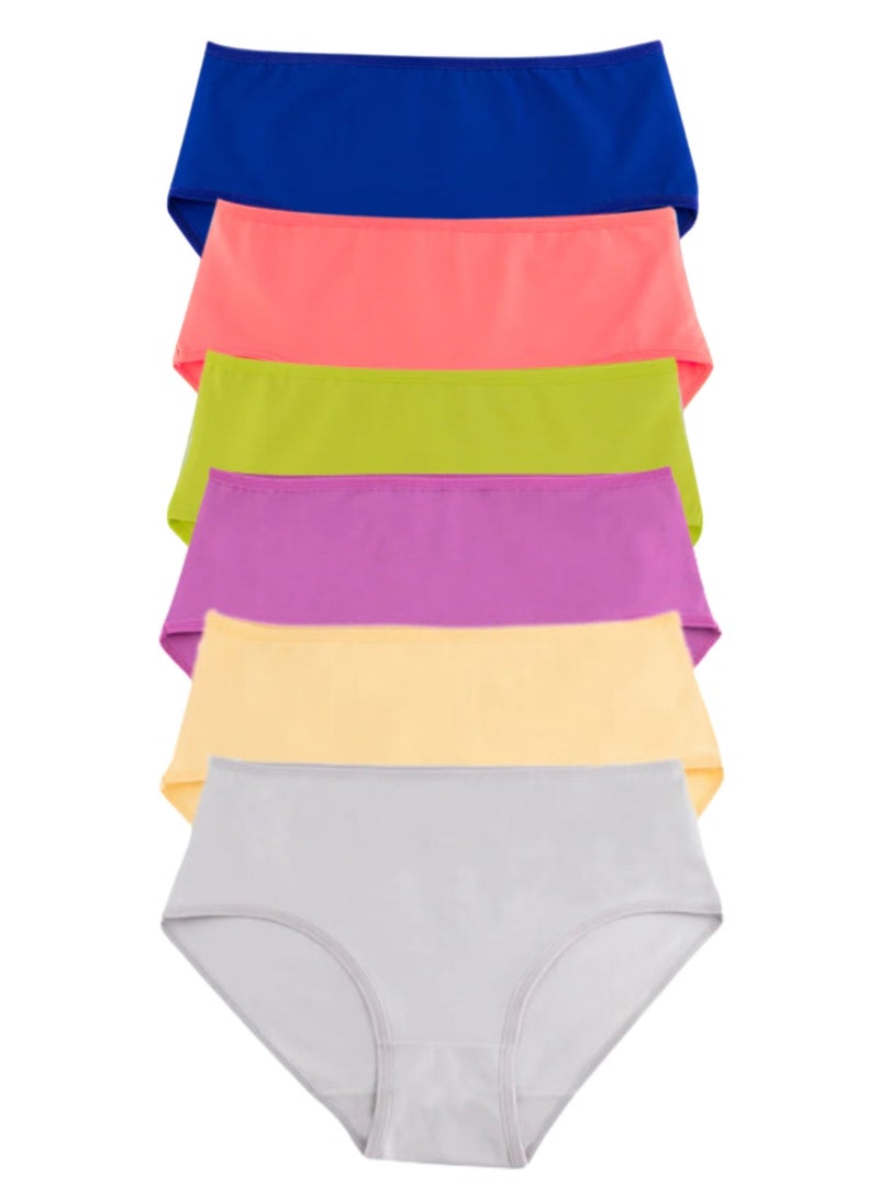 ميلك باك يحتوي علي 6 قطع بانتيهات قطن ميدي الوان سادة حريمي - Image 1