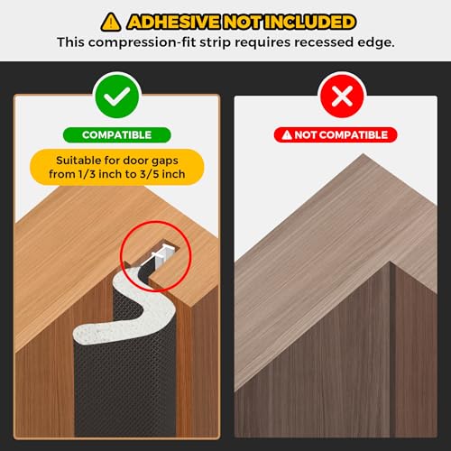Ravinte Weather Stripping Door Seal Strip - Soundproof Q-Shaped Foam for Exterior Door Frame, Large Gap Seal, Noise Cancelling, Easy to Install (Black, 19.8FT) - Image 2