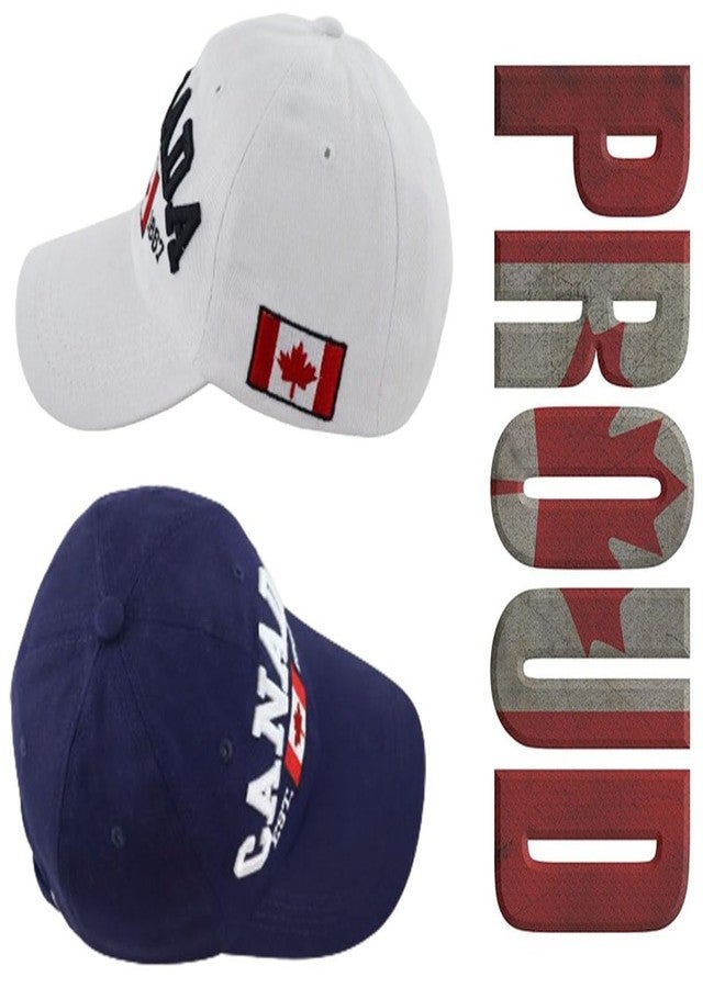 Tdopsxyxw 2PCS Canada Flag Hats for Men Women, Canadian Flags Est 1867 Baseball Cap, National Day Christmas Birthday Gifts for Dad Mom Papa Mama Grandpa Grandma White Blue - Image 5