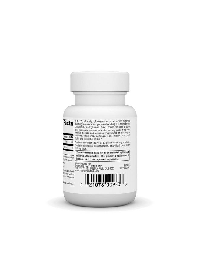 Source Naturals N-A-G, N-Acetyl Glucosamine for Joint Support and Intestinal Lining*, 250 mg - 60 Tablets - Image 3