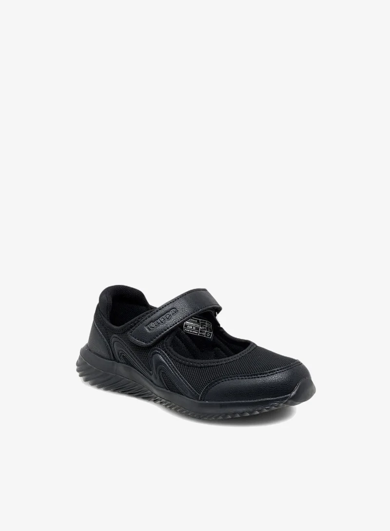 Kappa Girls' Logo Textured Mary Jane School Shoes with Hook and Loop Closure