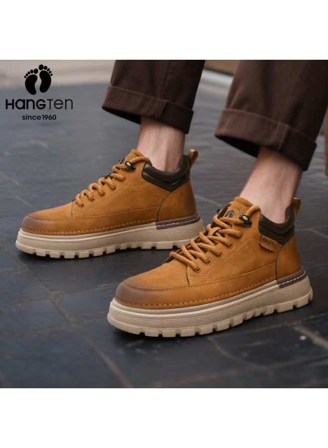 Hang Ten Men's Autumn Winter Work Boots Lightweight Casual Shoes Faded Gradient Sports Shoes Sneakers Soft Sole Height Increasing Martin Boots - Image 1