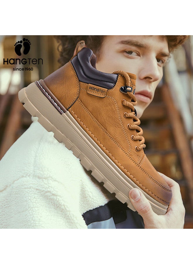 Hang Ten Men's Autumn Winter Work Boots Lightweight Casual Shoes Faded Gradient Sports Shoes Sneakers Soft Sole Height Increasing Martin Boots - Image 2