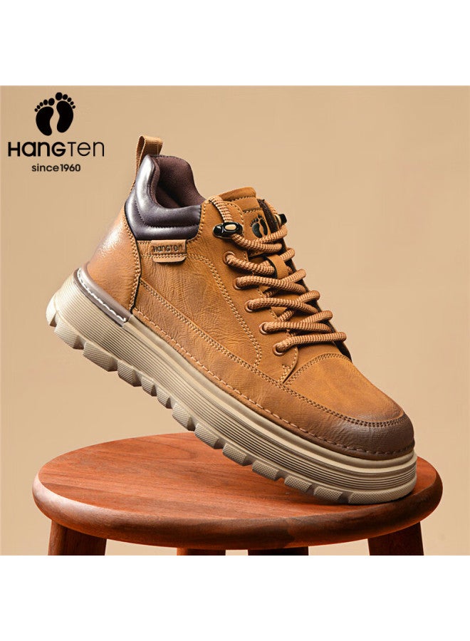 Hang Ten Men's Autumn Winter Work Boots Lightweight Casual Shoes Faded Gradient Sports Shoes Sneakers Soft Sole Height Increasing Martin Boots - Image 5