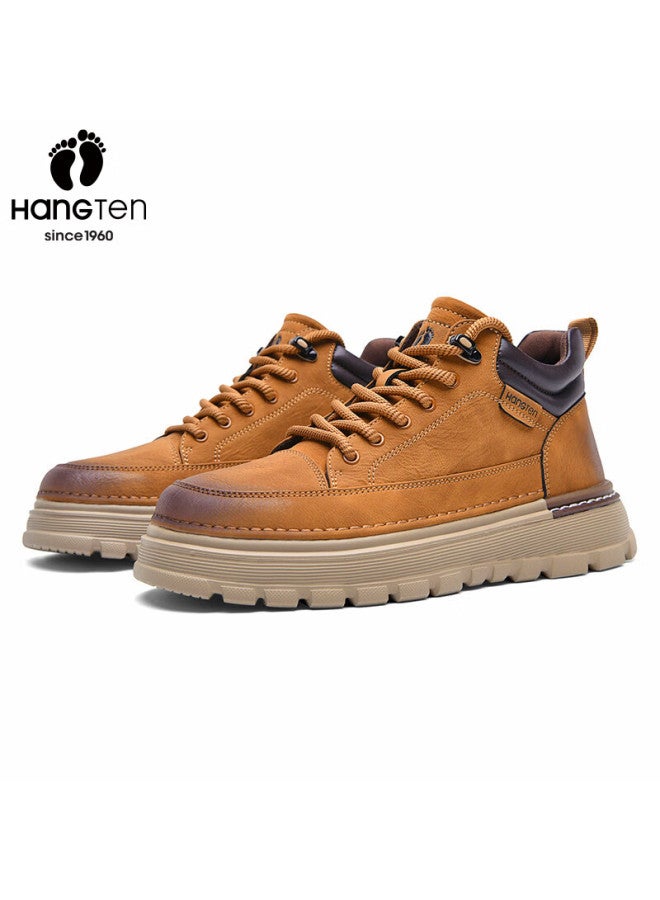 Hang Ten Men's Autumn Winter Work Boots Lightweight Casual Shoes Faded Gradient Sports Shoes Sneakers Soft Sole Height Increasing Martin Boots - Image 4