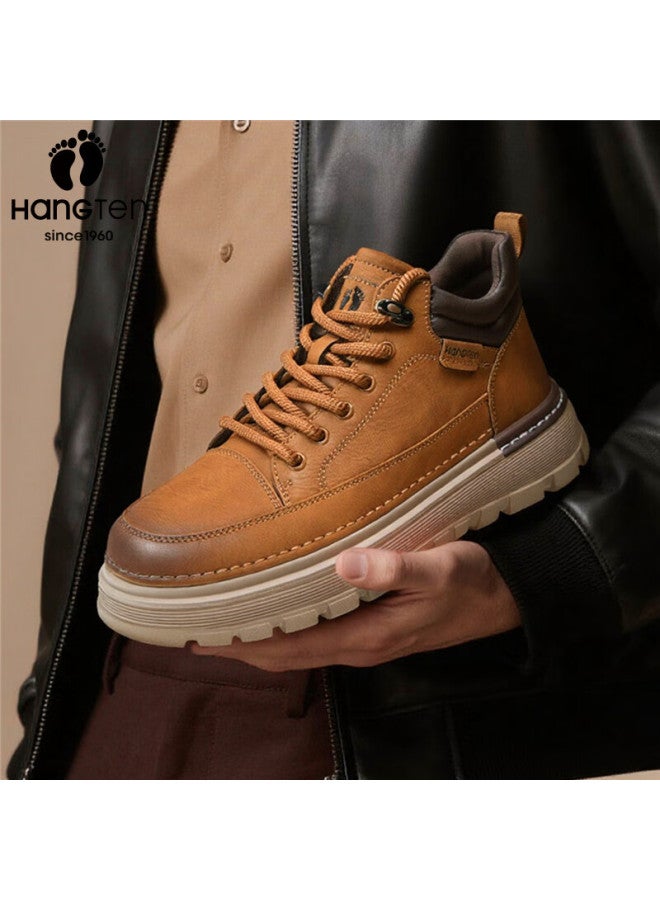 Hang Ten Men's Autumn Winter Work Boots Lightweight Casual Shoes Faded Gradient Sports Shoes Sneakers Soft Sole Height Increasing Martin Boots - Image 3