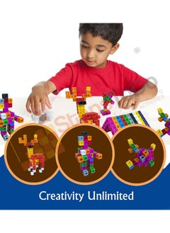 StepsToDo StepsToDo Math Cubes & Face Plates (Pack of 200). Foundation Kit. with Activity Guide & Pen. Number & Building Block. Counting Interlinking Cubes. Creative Fun and Learn for 3+ Years  - Image 5
