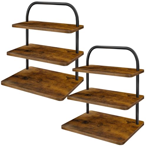 OugeWood Cupcake Stand for 50 Cupcakes, 2 PACK 3 Tier Wooden Metal Cupcake Stand Reusable Cupcake Display Stand Tiered Tray Stand Dessert Table Display Set Serving Trays for Party Rustic Farmhouse Vendor - Image 1