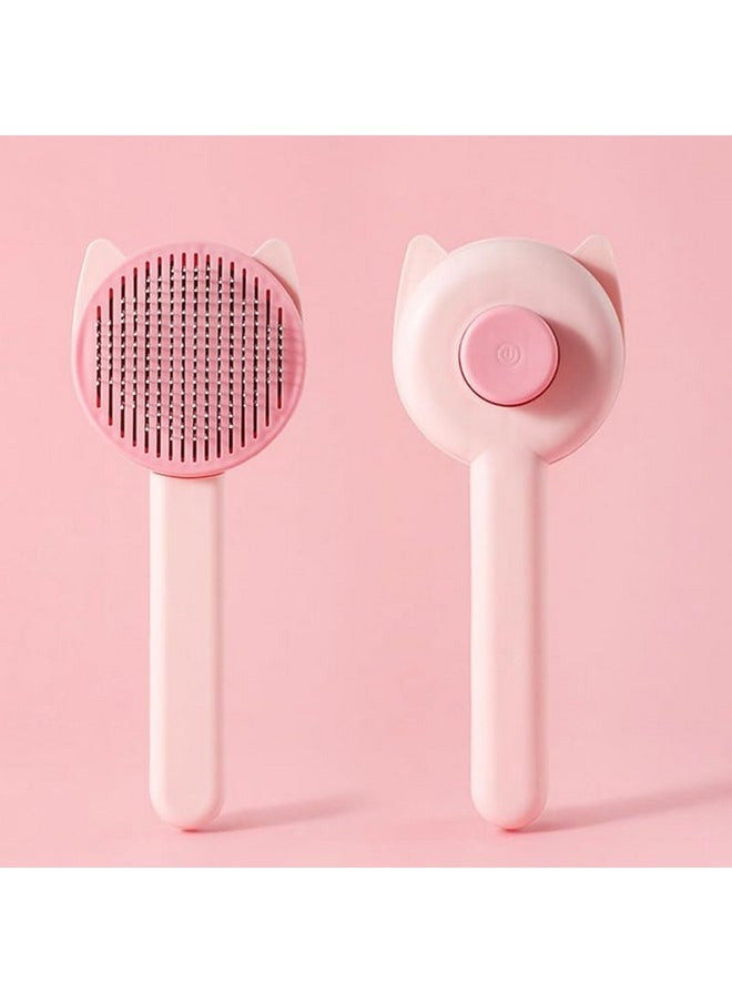 بت فرشاة 3Comb لتنظيف شعر الحيوانات الأليفة للاستخدام اليومي لتنظيف الفراء المتساقط والأوساخ، رائعة للكلاب والقطط ذات الشعر المتوسط والطويل، مشط تنظيف ذاتي لشعر الكلاب  - Image 3