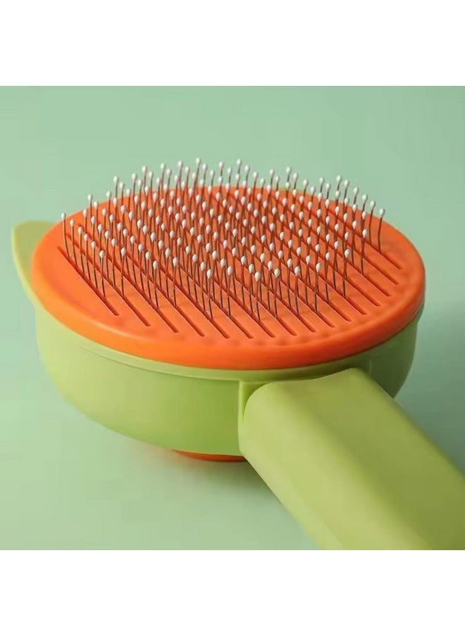 بت فرشاة 3Comb لتنظيف شعر الحيوانات الأليفة للاستخدام اليومي لتنظيف الفراء المتساقط والأوساخ، رائعة للكلاب والقطط ذات الشعر المتوسط والطويل، مشط تنظيف ذاتي لشعر الكلاب  - Image 4