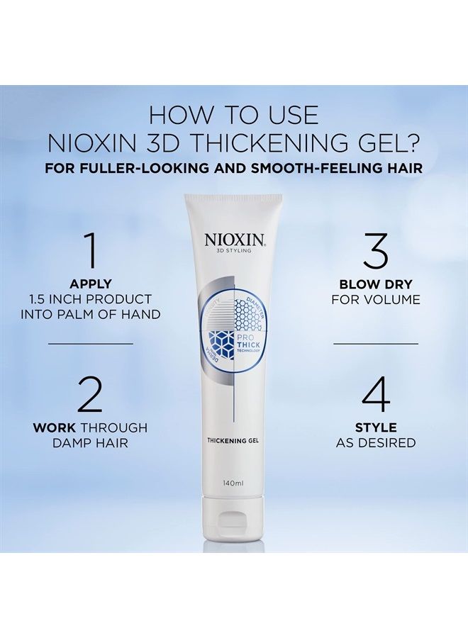 Nioxin Thickening Gel, Strong Hold and Texture for Thinning Hair, For Fuller and Smooth-Feeling Hair, 5.13 oz - Image 4