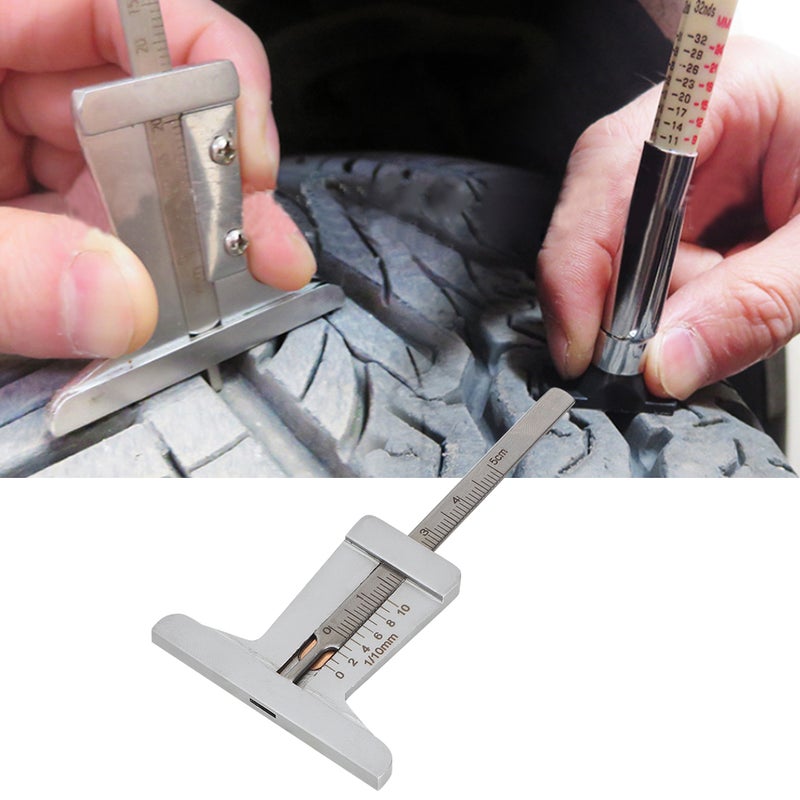 Stainless Steel Taper 0-50mm Tyre Veins Tread Depth Gauge Caliper - Image 3
