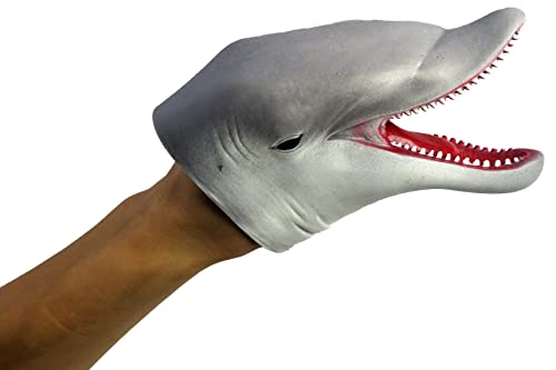 WARM FUZZY Dolphin Hand Puppets - Realistic Latex Soft Animal Head Toys Set, Hand Puppet Toys Gift for Kids, Party Show Imaginative Play - Image 5