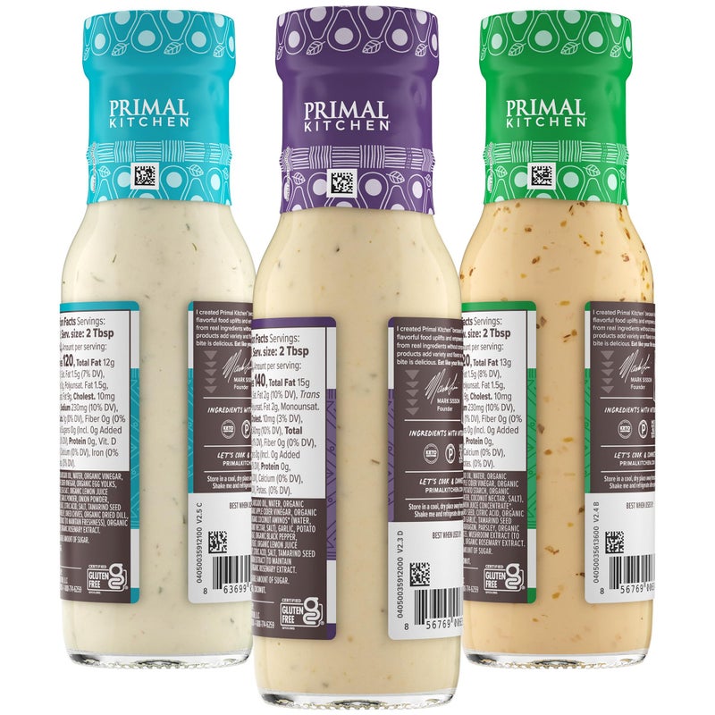 Primal Kitchen صلصة رانش من برايمال كيتشن، صلصة سيزر، وصلصة غرين غودس، ومارينيد، مصنوعة من زيت الأفوكادو، 8 أونصات سائلة، مجموعة متنوعة من 3 - Image 5